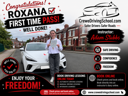 Well done Roxana Adam Stubbs Automatic Instructor